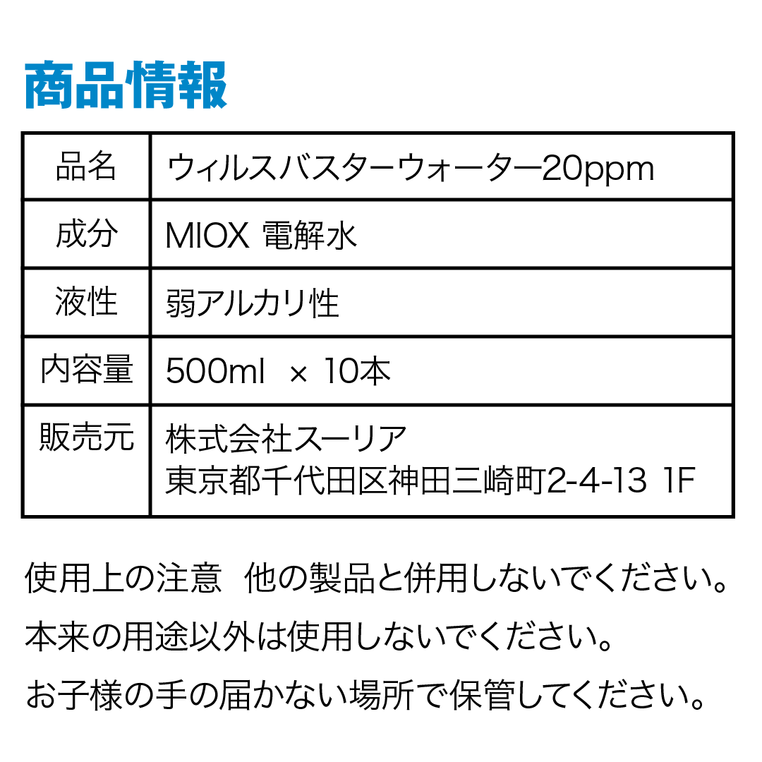 MIOXウイルスバスターウォーター1,000ppm/1,000ml